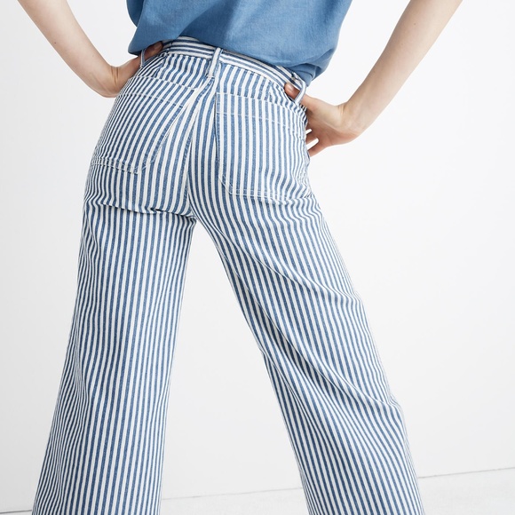 Madewell Pants - Madewell Emmett Wide-Leg Crop Pants in Herringbone